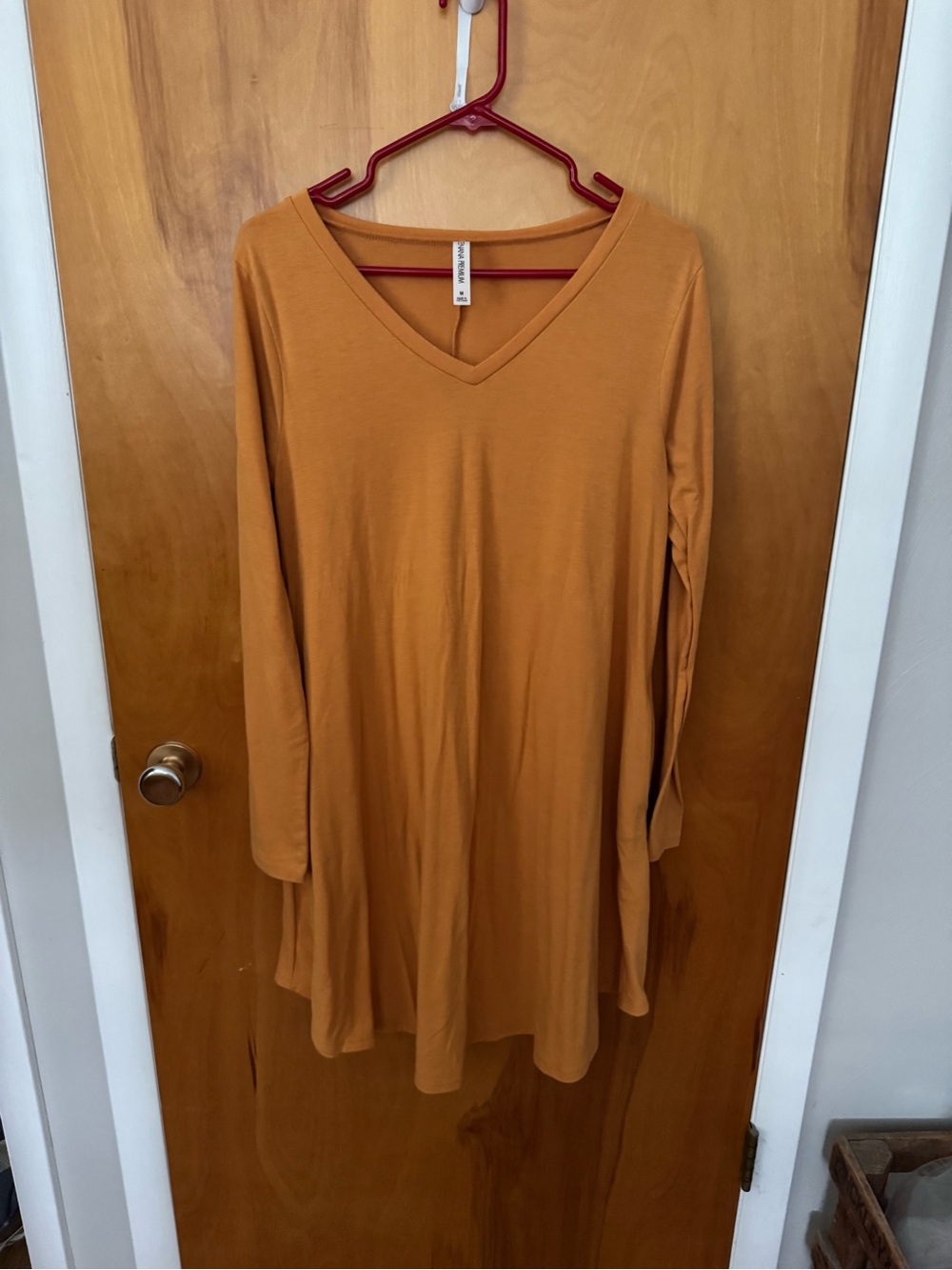 Zenana Outfitters Long Sleeve V-Neck Tunic - Mustard